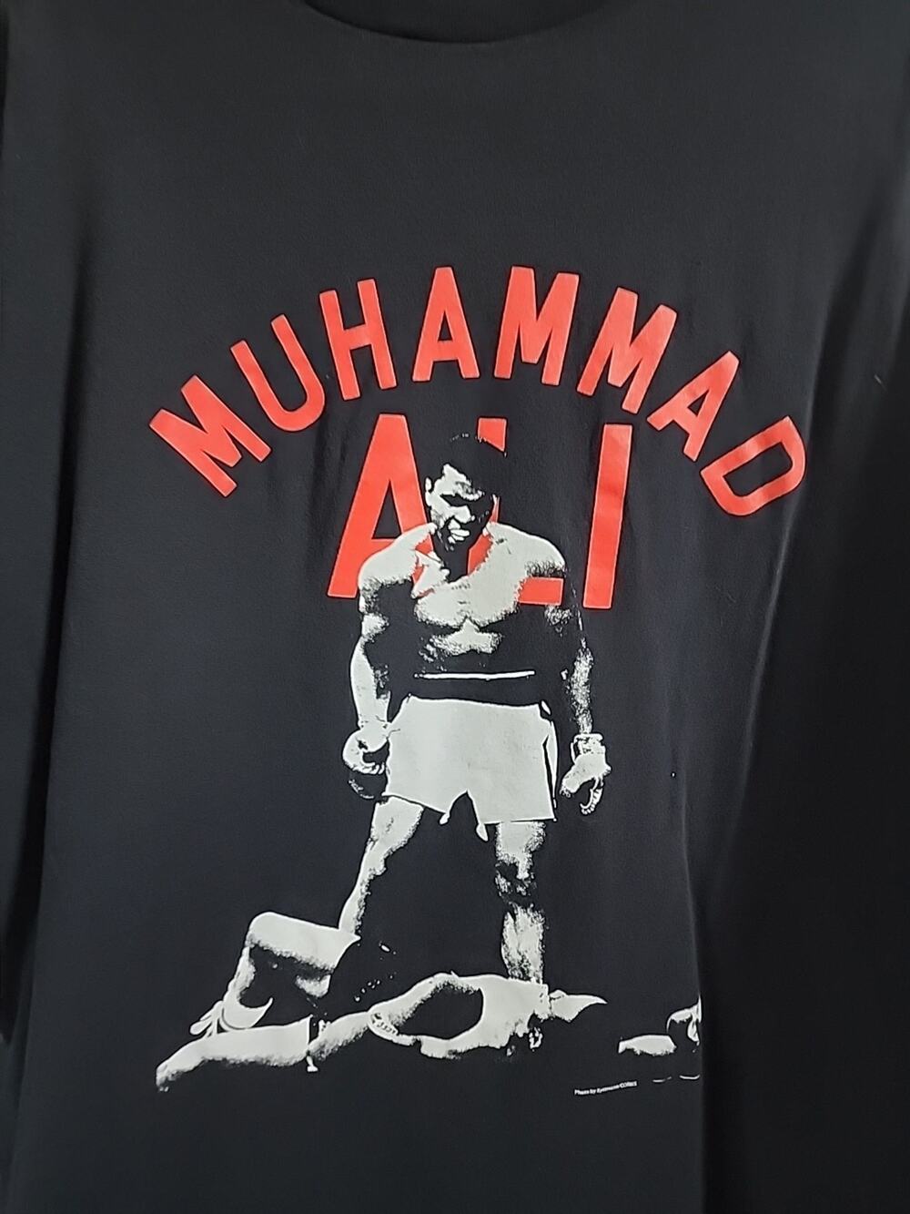 Mohamed ali , short sleeve black t shirt , extra large